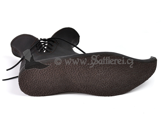 Mittelalter Schuhe schwarz Schnabelschuhe aus dem 13. Jahrhundert
