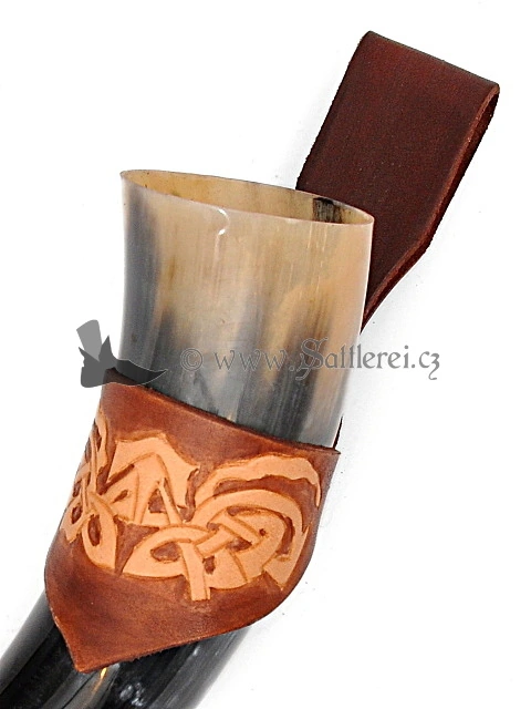 Drinking horn holder decorated with early medieval motives