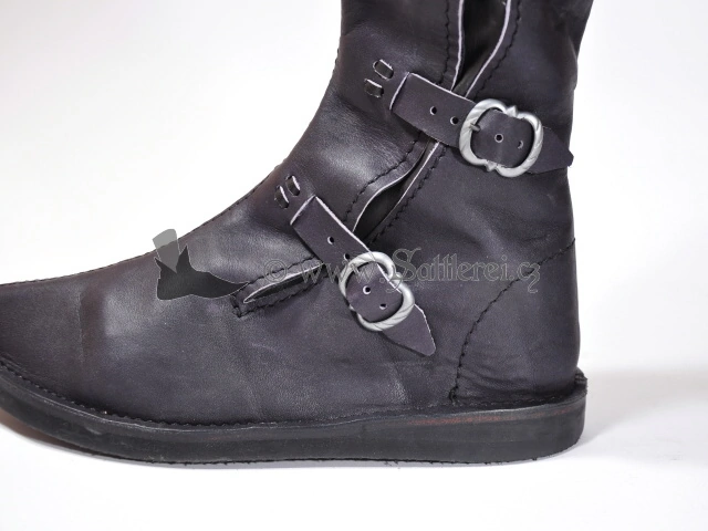 Hohe gotische Schuhe Mittelalter Stiefel, schwarz für Ritter