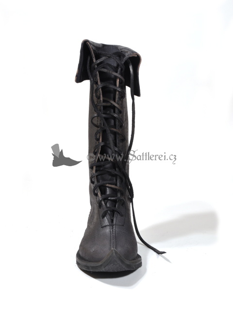 Mittelalter Stiefel schwarz aus dem 1280-1380 Jahre