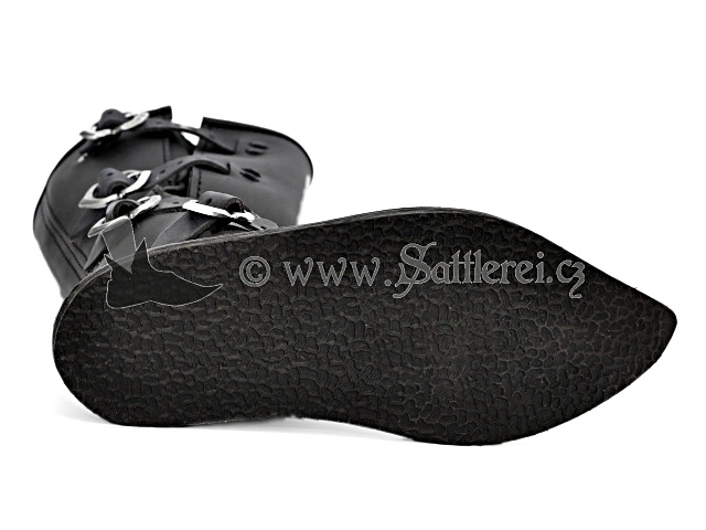Hohe gotische Schuhe Mittelalter Stiefel schwarz für Ritter